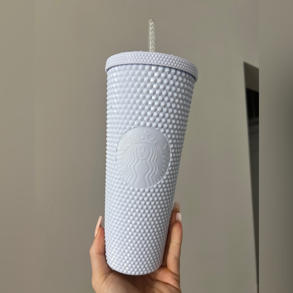 Starbucks studded white cup